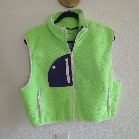 Free People FP Movement Hit The Slopes Vest Cropped Lime Glow xs, small medium - Picture 3 of 11